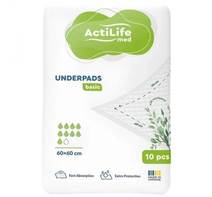 ActiLife Пелюшки для малюків ActiLife Med Basic 60 х 60, 10 шт (4820174981419)