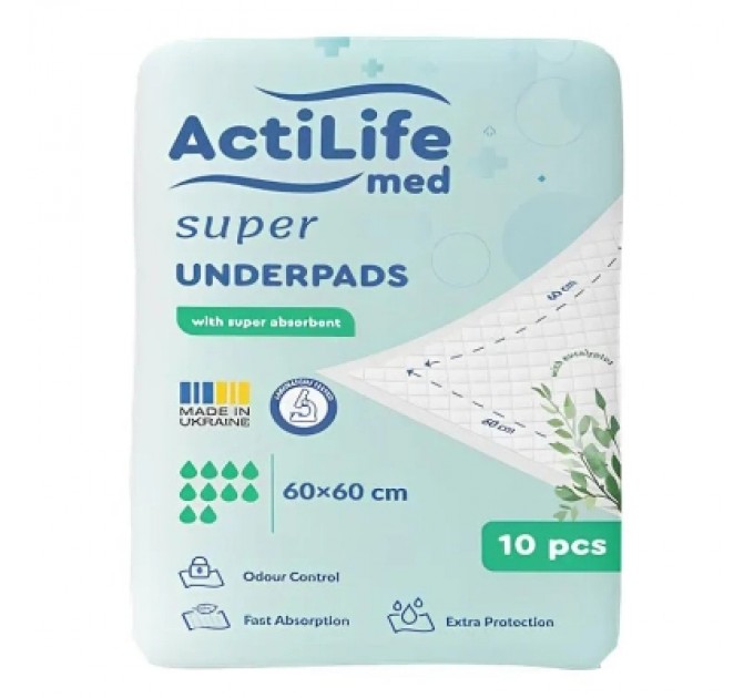ActiLife Пелюшки для малюків ActiLife Med Super 60 х 60, 10 шт (4820174981440)