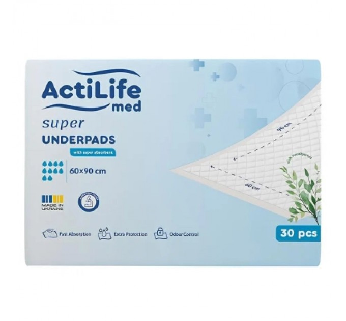 ActiLife Пелюшки для малюків ActiLife Med Super 60 х 90, 30 шт (4820174981495)