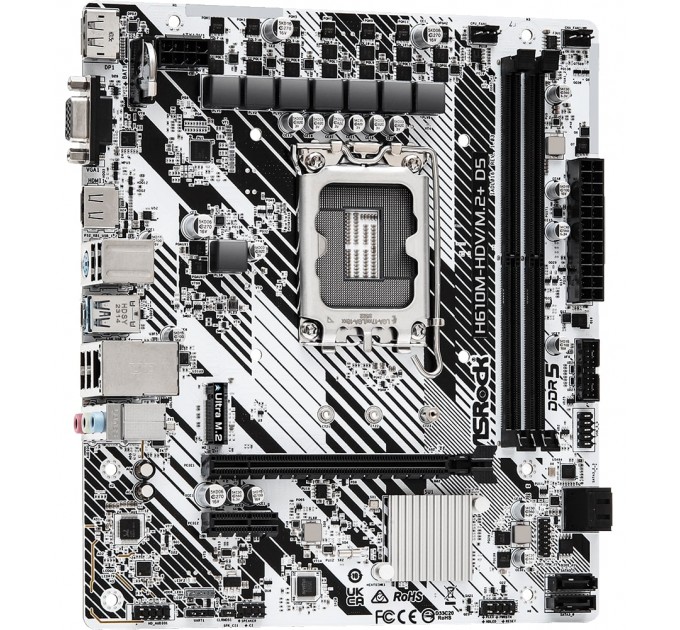 ASRock Материнська плата ASRock H610M-HDV/M.2+ D5 Socket 1700