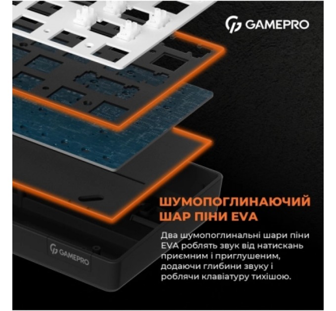GamePro Клавіатура GamePro MK130G Pro Outemu Red Switch Hot-Swap 60 RGB USB/Wireless/Bluetooth Black (MK130G Pro)