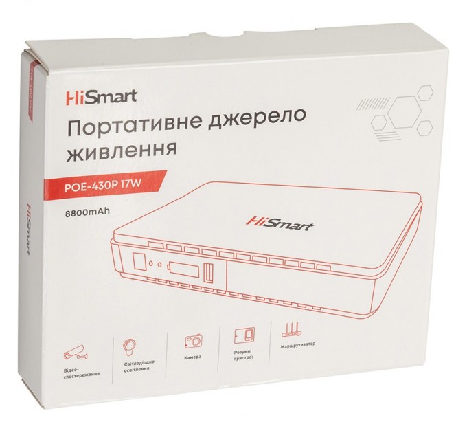 HiSmart Джерело безперебійного живлення для роутера HiSmart POE-430P 17W