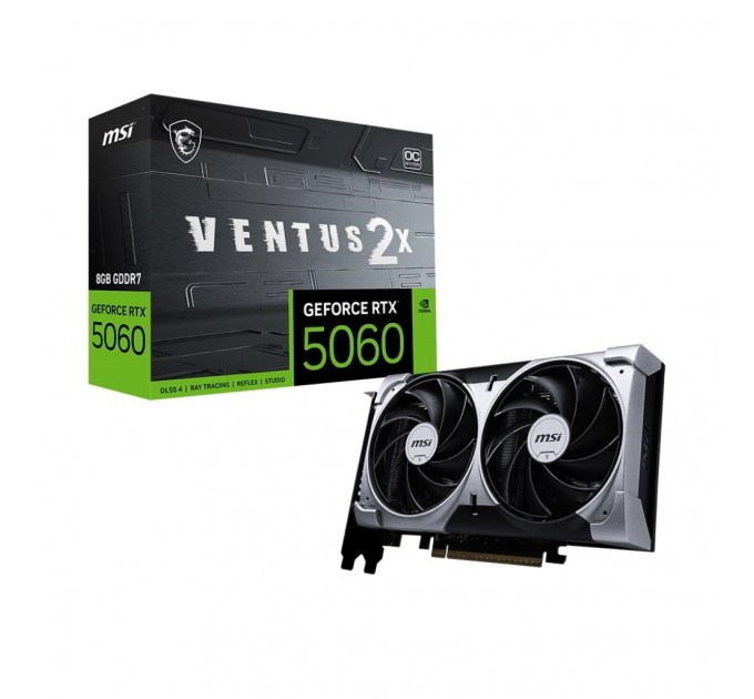 MSI Відеокарта GF RTX 5060 8GB GDDR7 Ventus 2X OC MSI (GeForce RTX 5060 8G VENTUS 2X OC)
