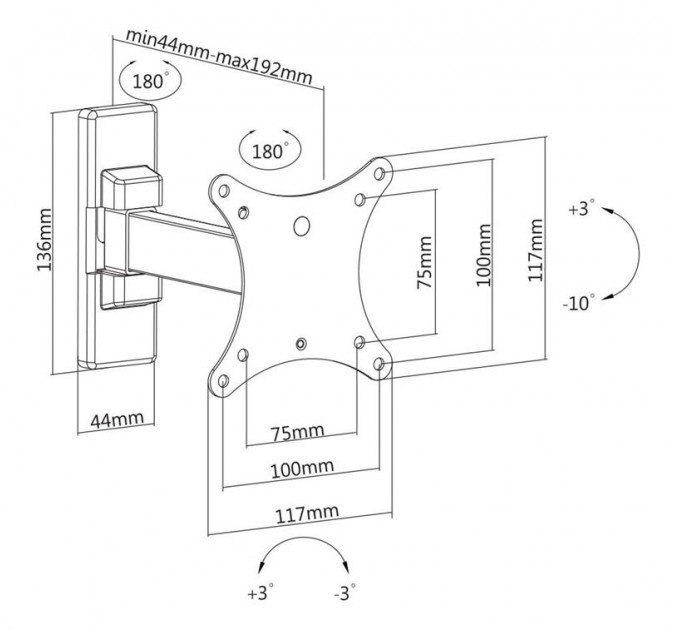 Satelit Кронштейн Satelit 13-32PIVOT100 (VESA100х100)