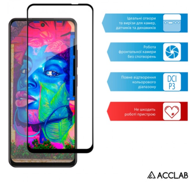 Скло захисне ACCLAB Full Glue Oppo A3x Black (1283126598890)