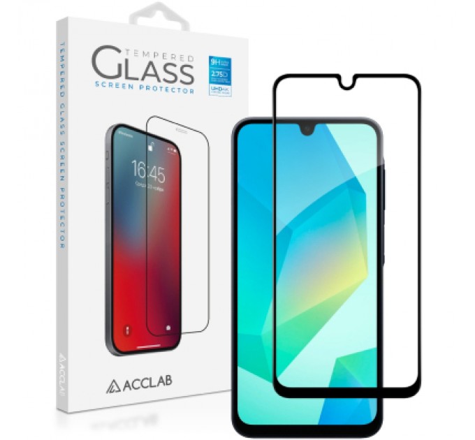 ACCLAB Скло захисне ACCLAB Full Glue Samsung A16 Black (1283126598821)