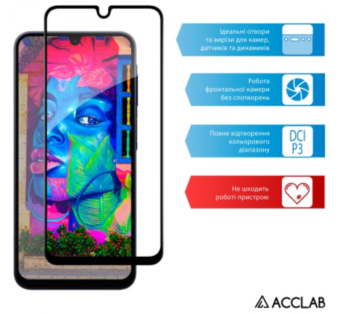 ACCLAB Скло захисне ACCLAB Full Glue Samsung A16 Black (1283126598821)