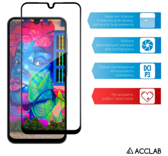 ACCLAB Скло захисне ACCLAB Full Glue Samsung A26 Black (1283126608025)