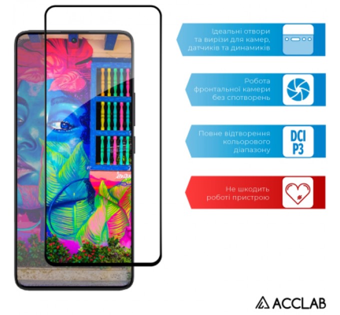 ACCLAB Скло захисне ACCLAB Full Glue Xiaomi Redmi Note 13 Pro Plus 5G Black (1283126583827)