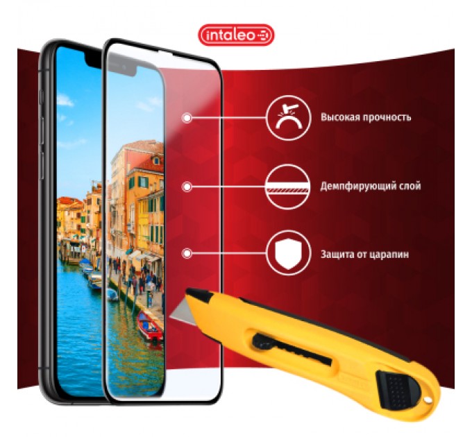 Intaleo Скло захисне Intaleo Full Glue Glass Samsung A50 Black (1283126491641)