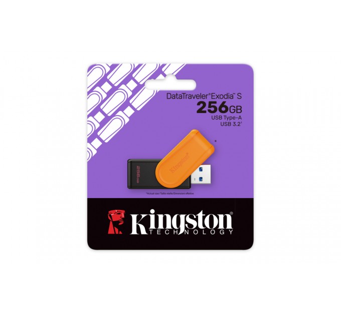 Kingston Флеш-накопичувач USB3.2 256GB Kingston DataTraveler Exodia S Black/Orange (DTXS/256GB)