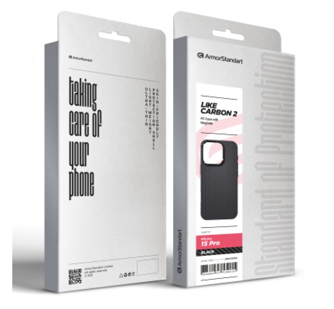 Чохол до мобільного телефона Armorstandart LikeCarbon2 MagCase для Apple iPhone 15 Pro Black (ARM83806)