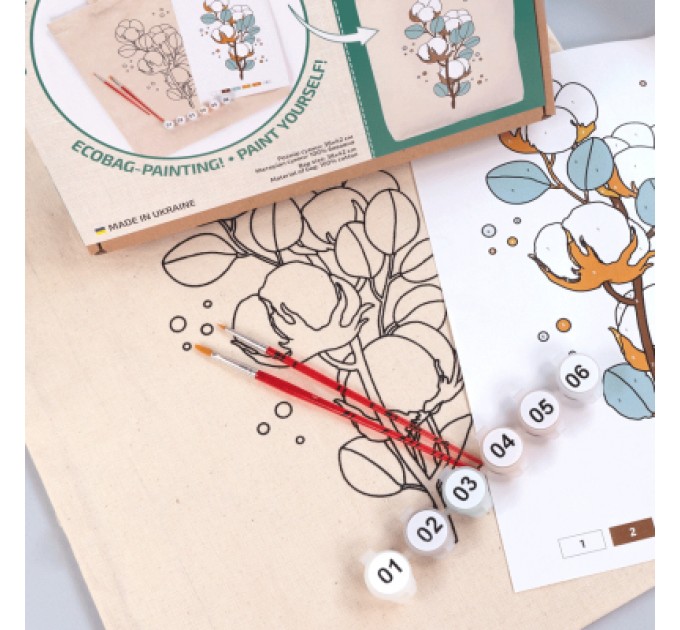 Rosa Набір для творчості Rosa Talent екосумка-розмальовка, Бавовна, 38х42 см (4823098541196)