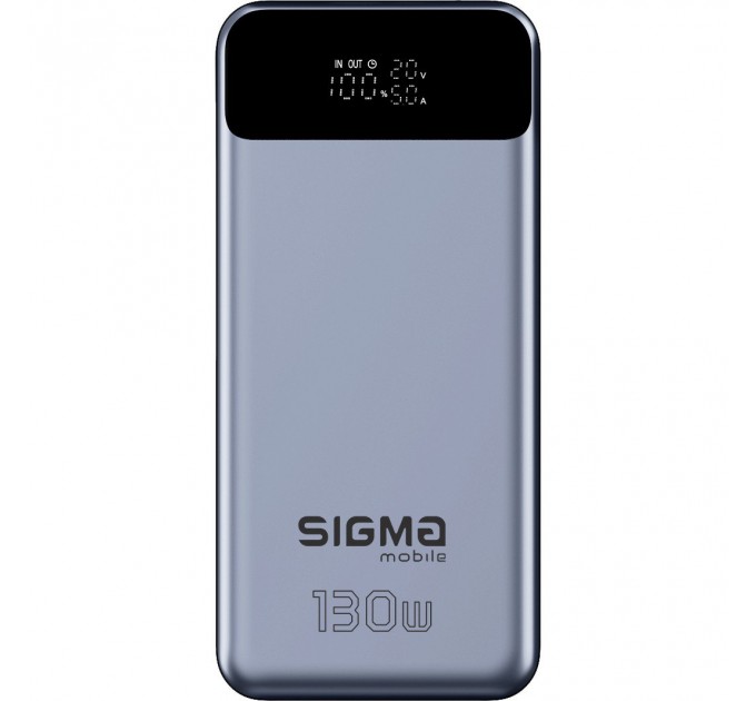 Sigma Батарея універсальна Sigma X-power SI30A7QLX 30000mAh, PD/130W, LED, cable 100w, silver (4827798479117)
