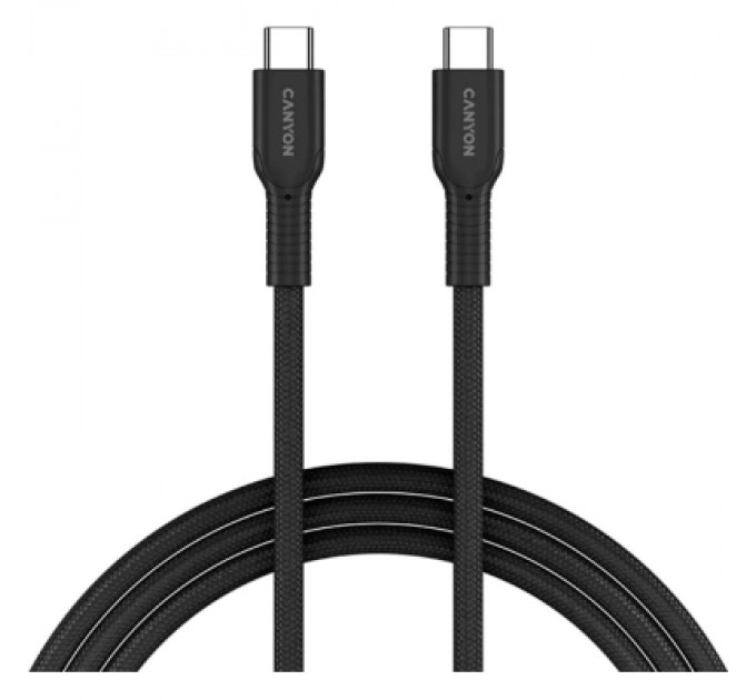 Дата кабель USB-C to USB-C 1.0m OnWire 60CL C-C 60W COLOR Braided 1m Black Canyon (CND-CCAP60AB10B)