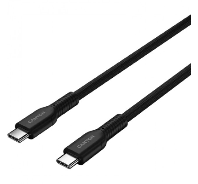 Дата кабель USB-C to USB-C 1.0m OnWire 60CL C-C 60W COLOR Braided 1m Black Canyon (CND-CCAP60AB10B)