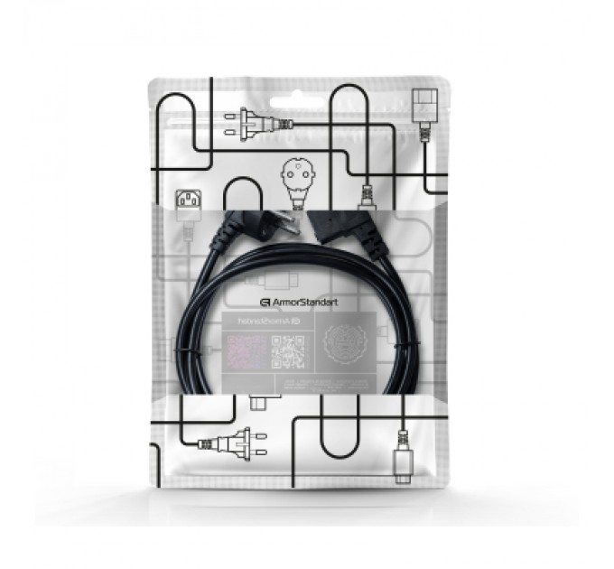 Armorstandart Кабель живлення C13 1.8m corner black Armorstandart (ARM73124)