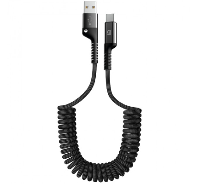 Armorstandart Дата кабель USB 2.0 AM to USB-C 1.0m Spiral 2.4A black Armorstandart (ARM75390)