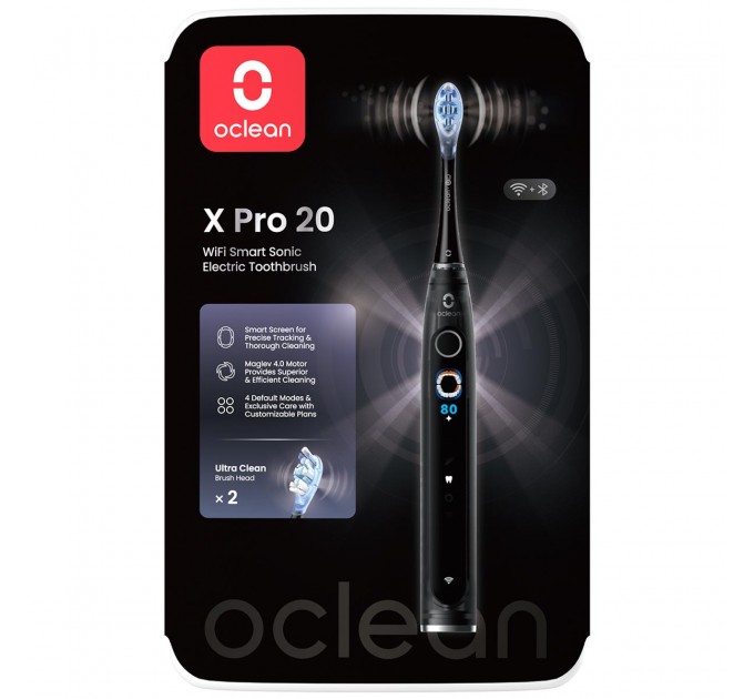 Oclean Розумна зубна електрощітка Oclean X Pro 20 Electric Toothbrush Black (6970810556940)