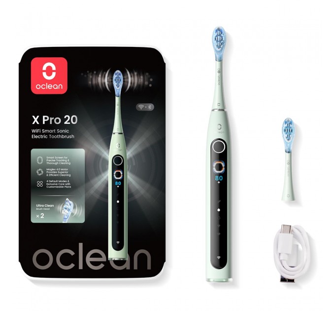 Oclean Розумна зубна електрощітка Oclean X Pro 20 Electric Toothbrush Green (6970810556902)