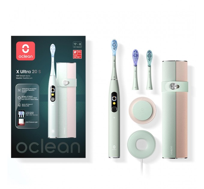 Oclean Розумна зубна електрощітка Oclean X Ultra 20 Set Electric Toothbrush Green (6970810557091)