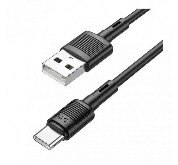 Дата кабель USB 2.0 AM to USB-C 1.0m 3A PVC X83 black HOCO (6931474770905)