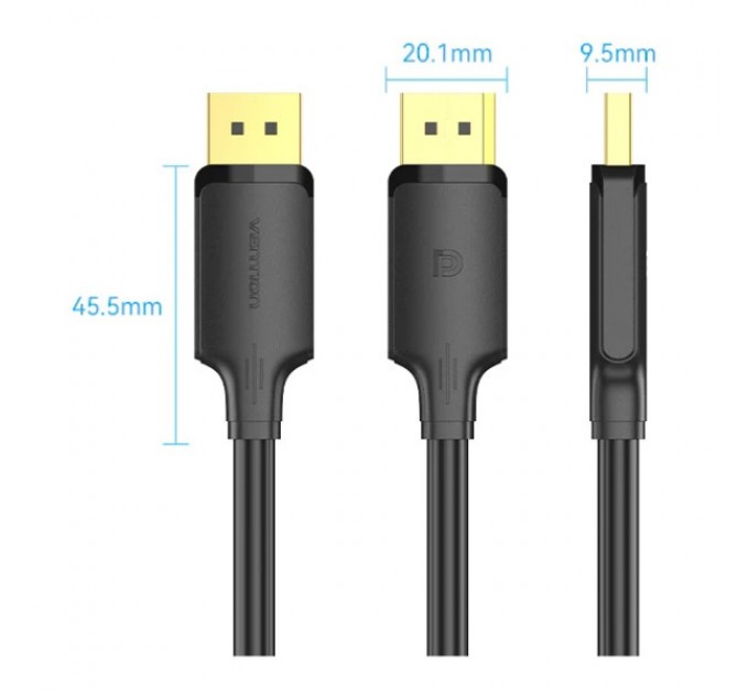 Vention Кабель Vention DisplayPort - DisplayPort (M/M), 2 м, Black (HAKBH)