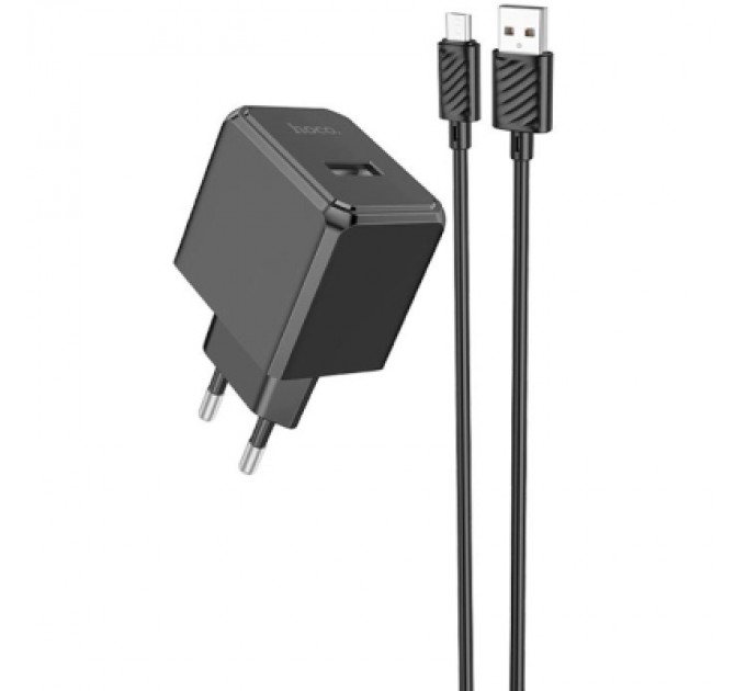 HOCO Зарядний пристрій HOCO CS11A Ocean USB + cable USB to Micro 5P 10.5W Black (6942007603584)