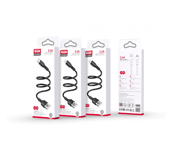 XO Кабель XO NB230-AC USB - USB Type-C (M/M), 1 м, Black (6920680833443)