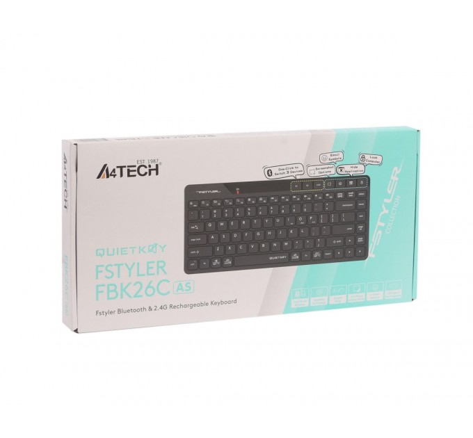 A4Tech Клавіатура бездротова A4Tech FBK26C AS Black