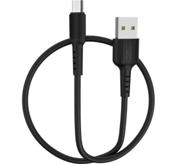 BOROFONE Дата кабель USB 2.0 AM to Micro 5P 1.0m 2A PVC BX16 black BOROFONE (6957531099499)
