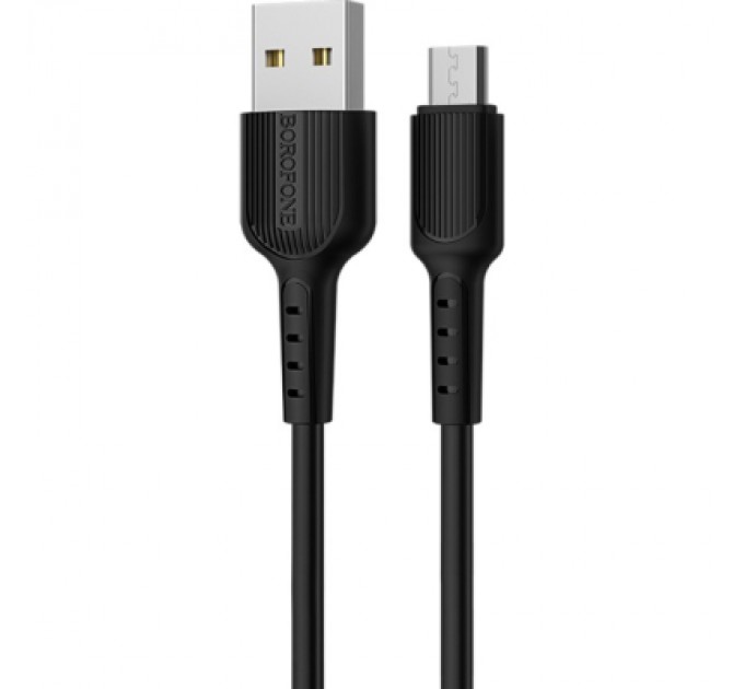 BOROFONE Дата кабель USB 2.0 AM to Micro 5P 1.0m 2A PVC BX16 black BOROFONE (6957531099499)