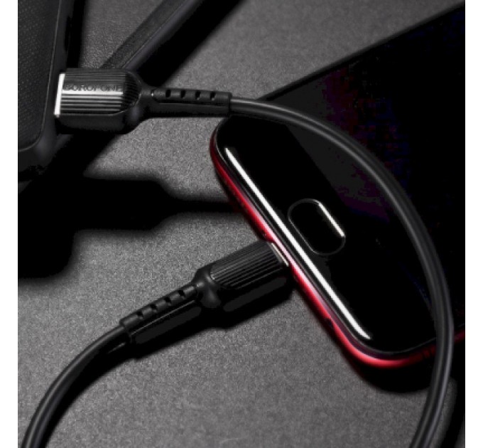 BOROFONE Дата кабель USB 2.0 AM to Micro 5P 1.0m 2A PVC BX16 black BOROFONE (6957531099499)