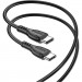 BOROFONE Дата кабель USB-C to USB-C 1.0m 60W Triumph BX51 black BOROFONE (6931474751669)