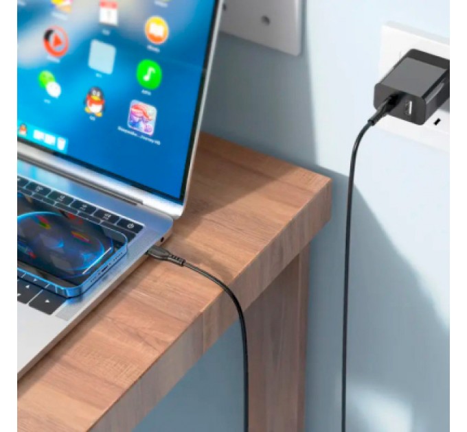 BOROFONE Дата кабель USB-C to USB-C 1.0m 60W Triumph BX51 black BOROFONE (6931474751669)