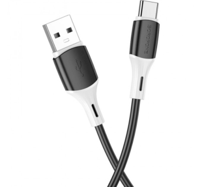 BOROFONE Дата кабель USB 2.0 AM to USB-C 1.0m 3A silicone BX79 black BOROFONE (6974443384789)