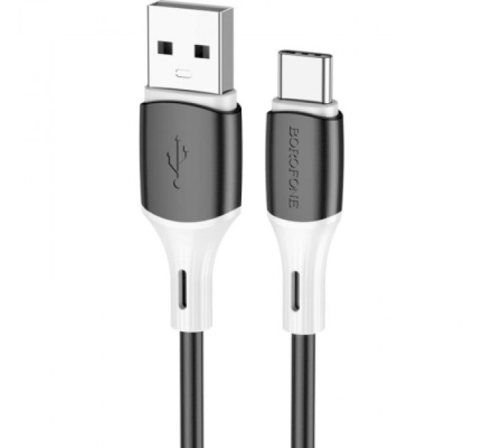 BOROFONE Дата кабель USB 2.0 AM to USB-C 1.0m 3A silicone BX79 black BOROFONE (6974443384789)
