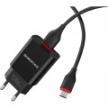 BOROFONE Зарядний пристрій BOROFONE BA20A Sharp USB + cable USB to Micro 5P 10.5W Black (6931474702135)