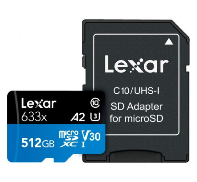 Карта пам'яті Lexar 512GB microSDXC class 10 UHS-I 633x (LSDMI512BB633A)