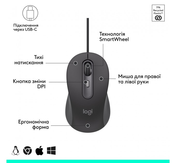Logitech Миша Logitech Signature M520 Graphite (910-007511)