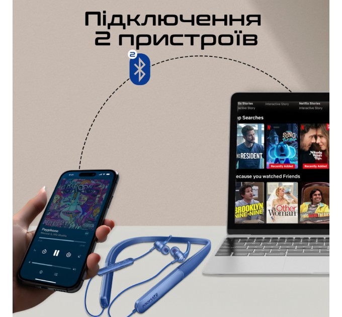 Promate Bluetooth-гарнітура Promate Leap-200H Blue