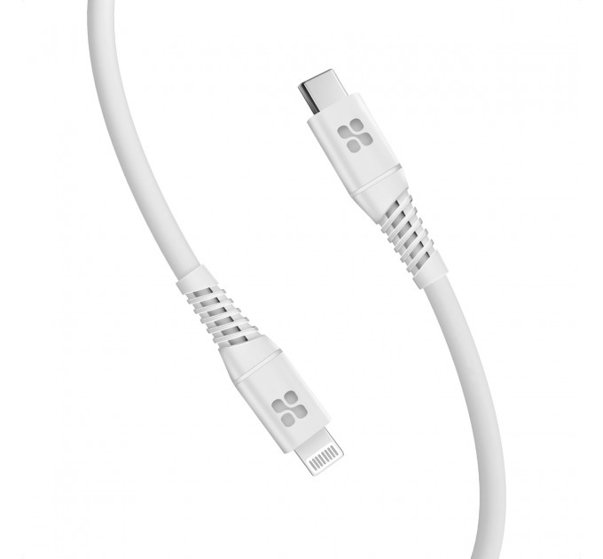 Promate Кабель Promate USB Type-C - Lightning (M/M), 3 A, 20 W, 1.2 м, PowerLine-Ci120 White