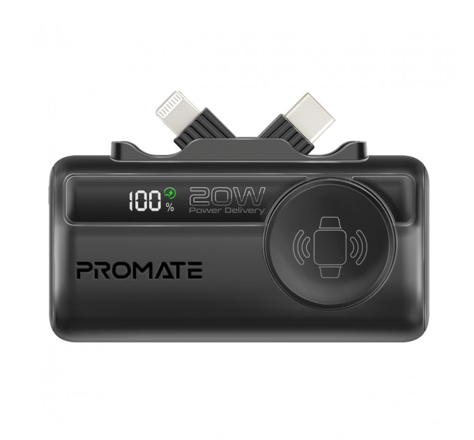 Promate Універсальна мобільна батарея Promate PowerUp-Trio 5000mAh 20W Black
