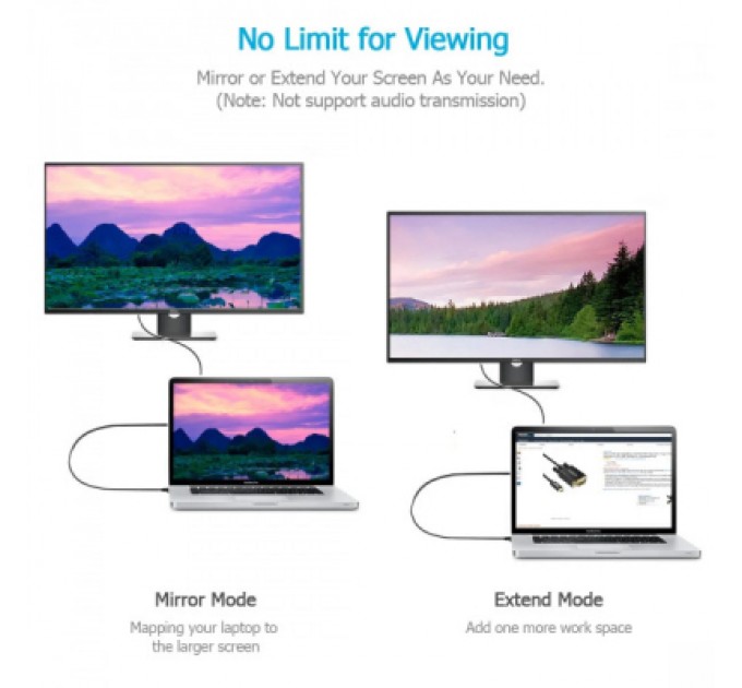 Кабель мультимедійний USB-C to VGA 1.8m FHD60Hz black Choetech (XCV-1801-BK)