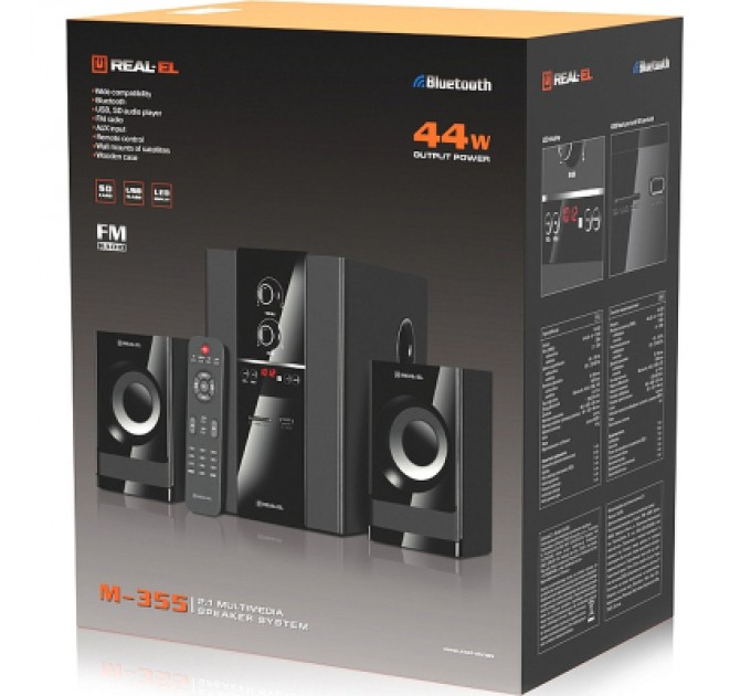 REAL-EL Акустична система REAL-EL M-355 Black (EL121300015)