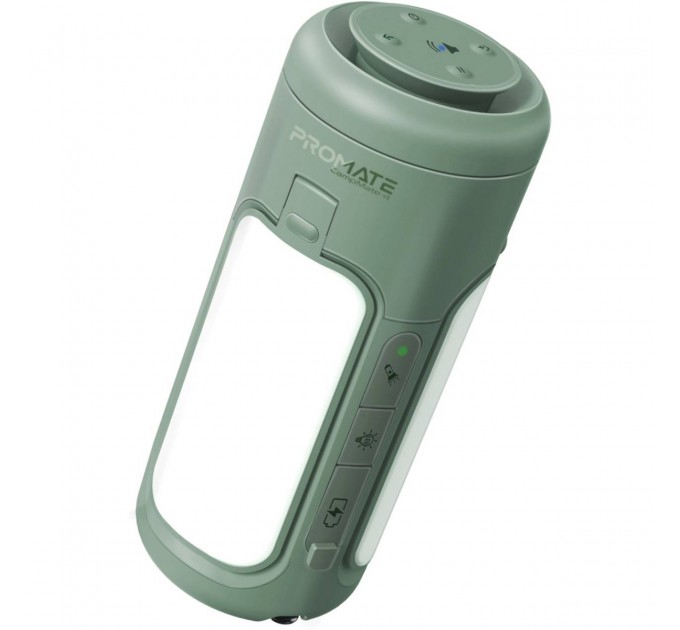 Promate Ліхтарик кемпінговий Promate з Bluetooth колонкою та вбудованим повербанком на 6000 мАг Green (campmate-4)