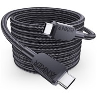 Дата кабель USB-C to USB-C 0.9m 240W nylon 310 black Anker (A81D5H11)