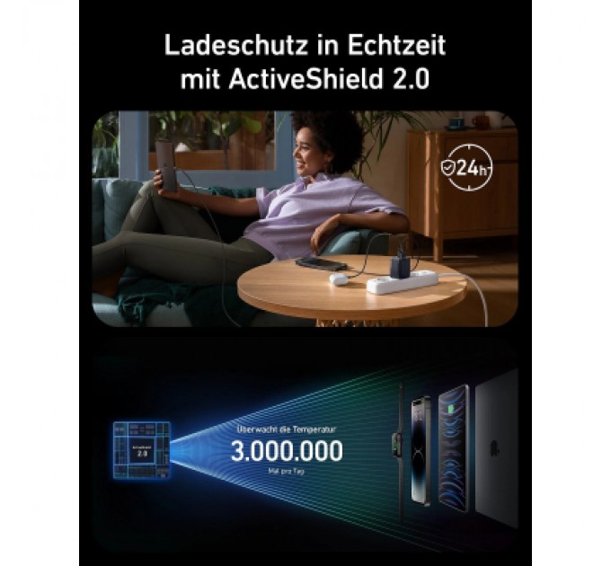 Anker Зарядний пристрій Anker GaNPrime 67W 2xUSB-C PD + 1xUSB-A Black (A2669313)