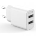 XO Зарядний пристрій XO L109 12W 2xUSB-A White (L109_White)