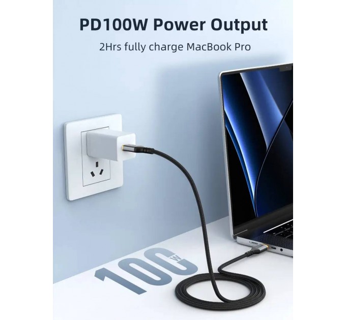 Cabletime Кабель Cabletime USB Type-C - USB Type-C (M/M) PD 100W, 1 м, Black (CU03L)